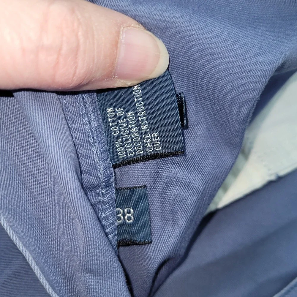 Polo Ralph Lauren Tyler Short Men 38 Blue 8.5 in Pleated Vintage 90 Preppy Chino